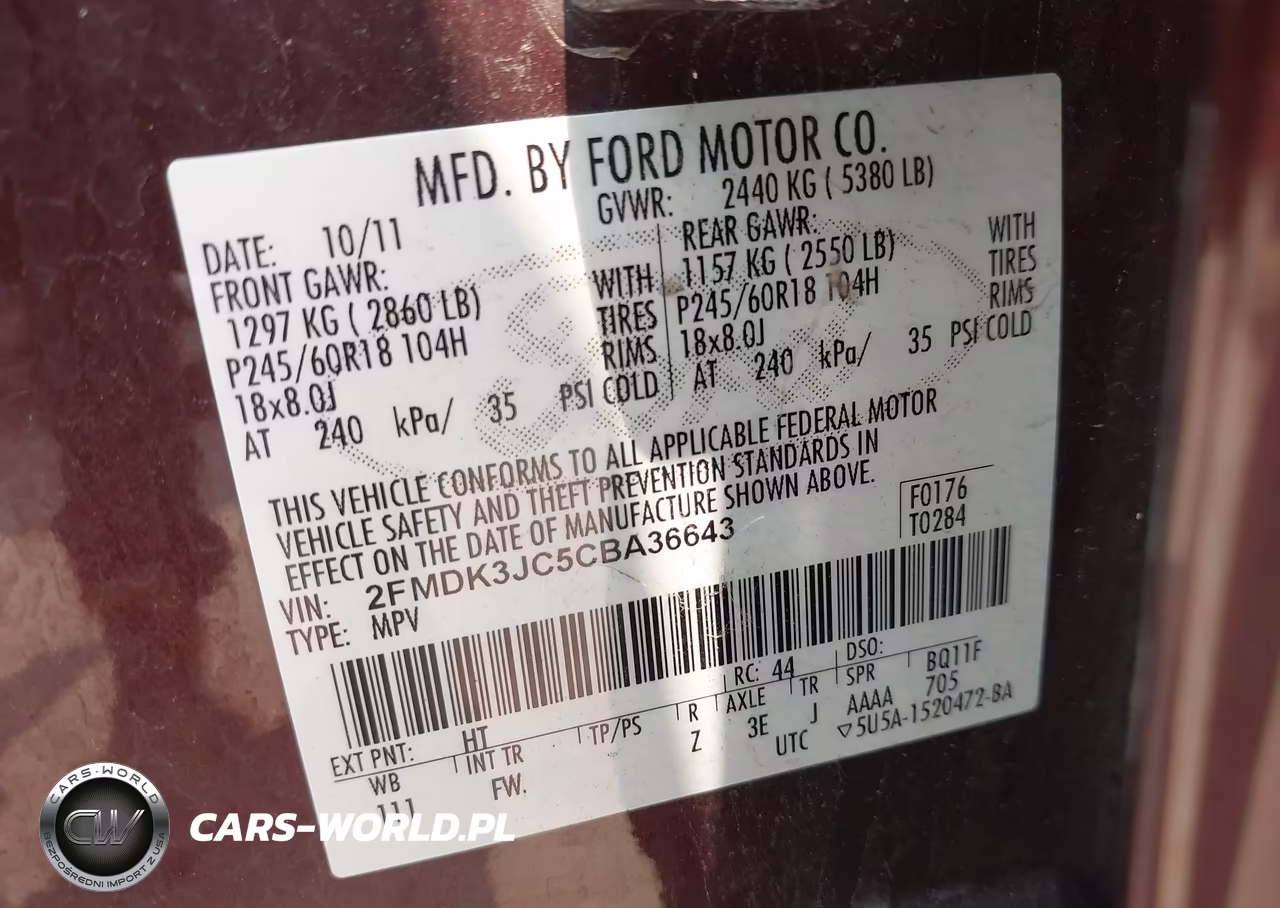 2012 Ford Edge Sel VIN:2FMDK3JC5CBA36643 - 9