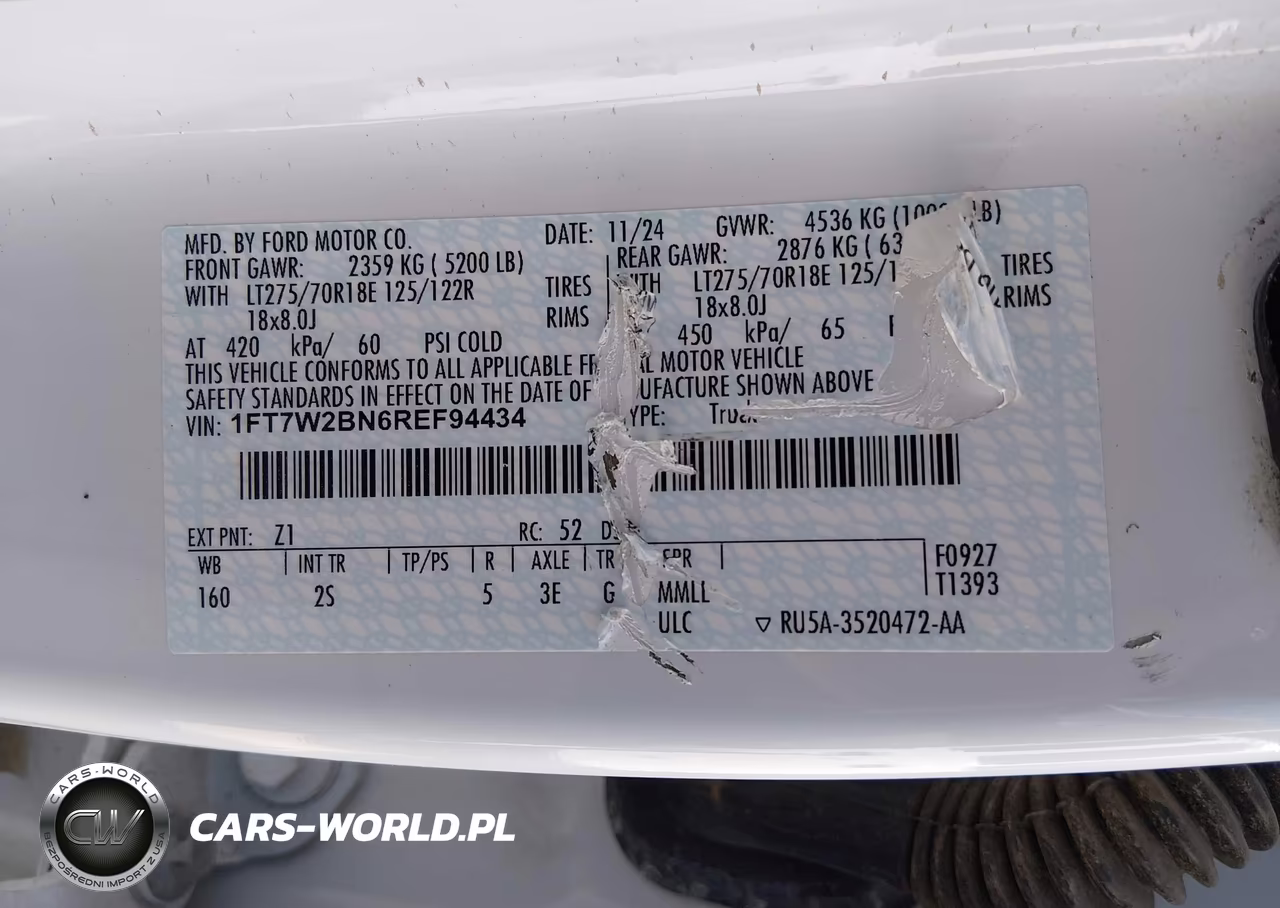 2024 Ford F-250 Xlt VIN:1FT7W2BN6REF94434 - 9
