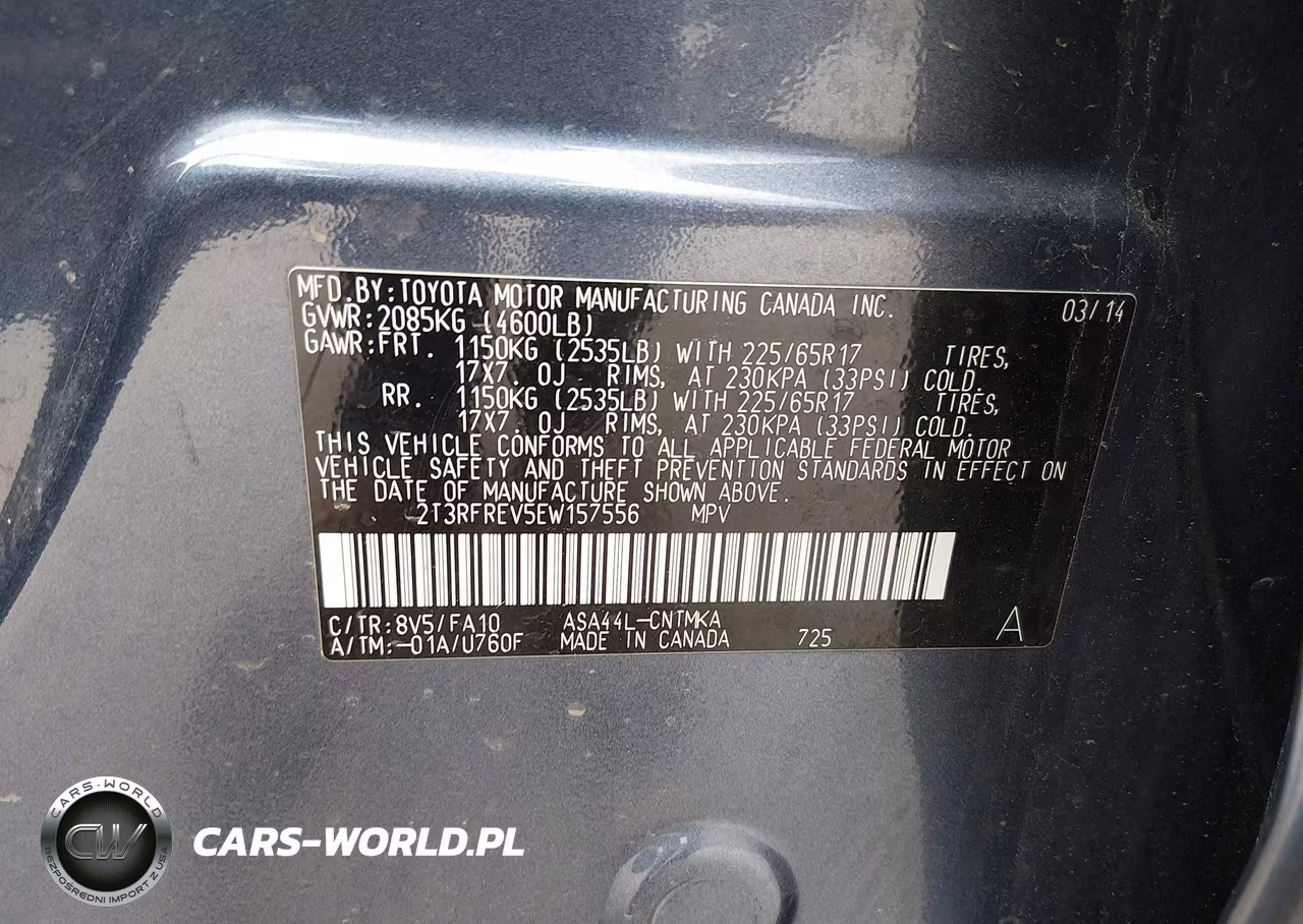 2014 Toyota Rav4 Xle VIN:2T3RFREV5EW157556 - 9