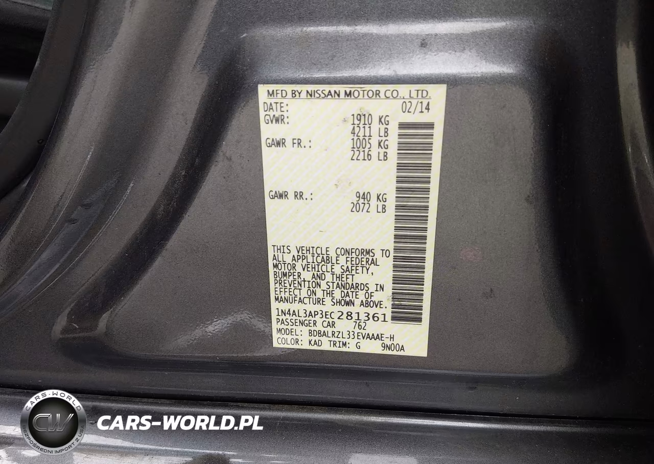 2014 Nissan Altima 2.5 S VIN:1N4AL3AP3EC281361 - 9