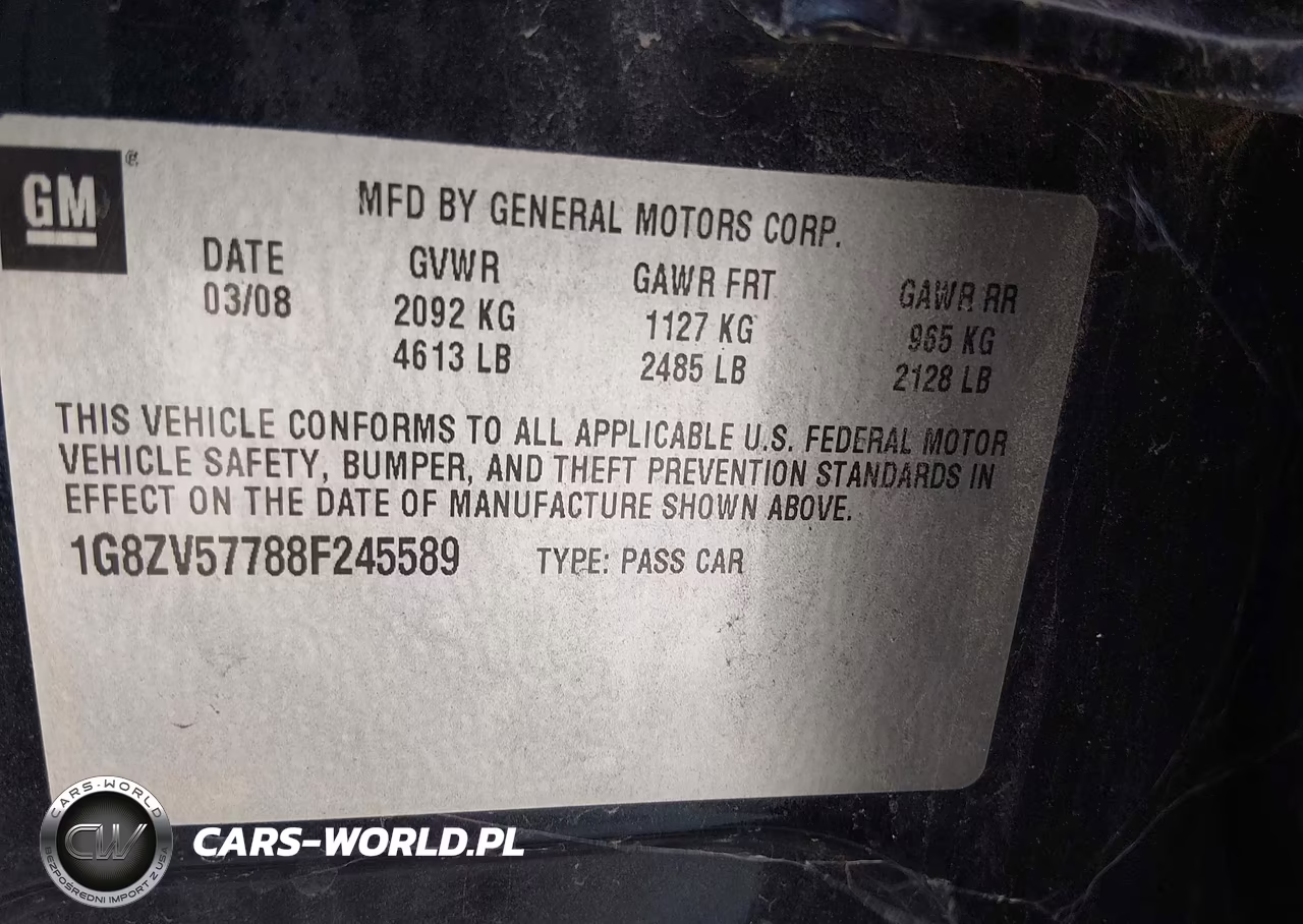 2008 Saturn Aura Xr VIN:1G8ZV57788F245589 - 9