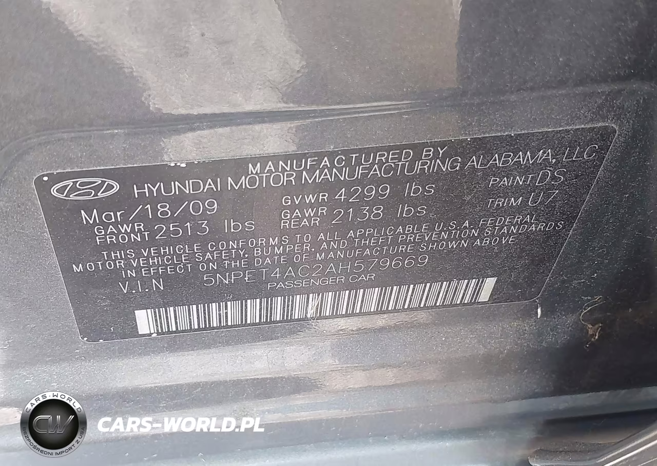 2010 Hyundai Sonata Gls VIN:5NPET4AC2AH579669 - 9