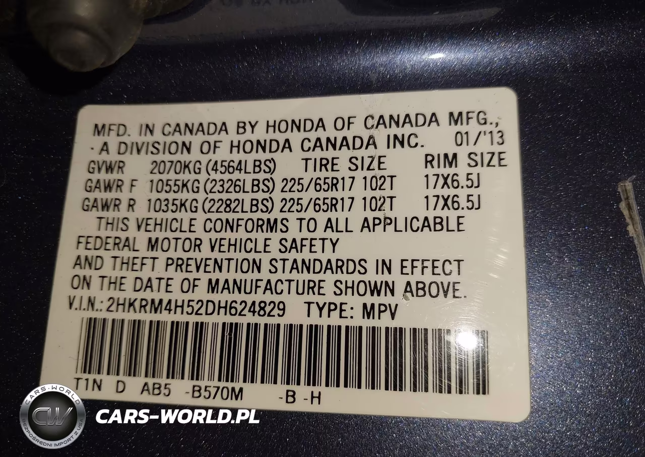2013 Honda Cr-V Ex VIN:2HKRM4H52DH624829 - 9