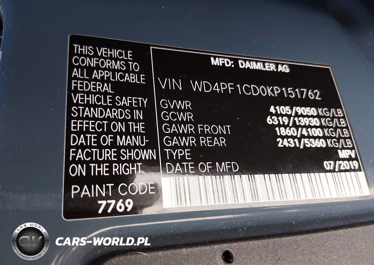 2019 Mercedes-Benz Sprinter 2500 High Roof V6 VIN:WD4PF1CD0KP151762 - 9