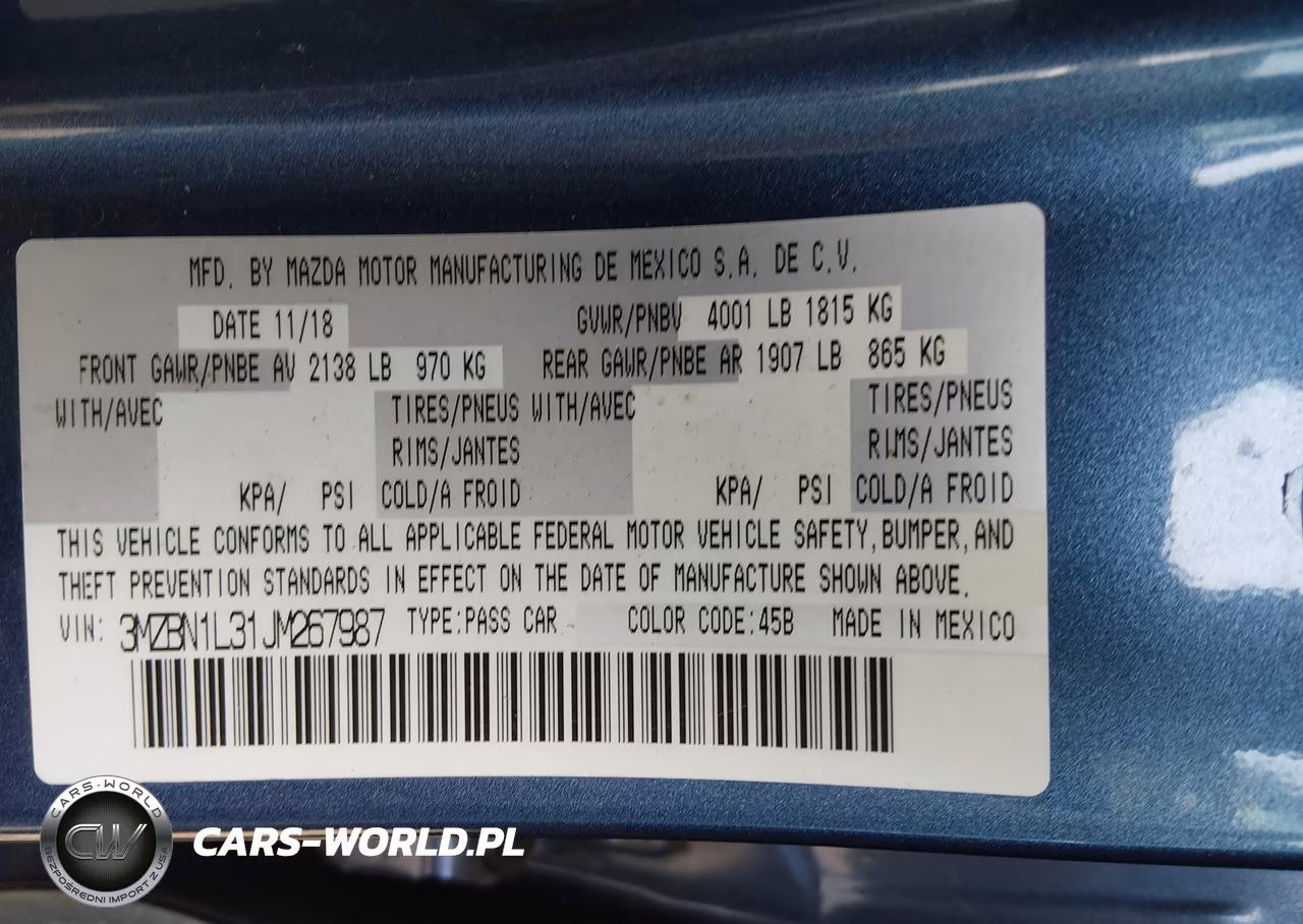 2018 Mazda Mazda3 Touring VIN:3MZBN1L31JM267987 - 9