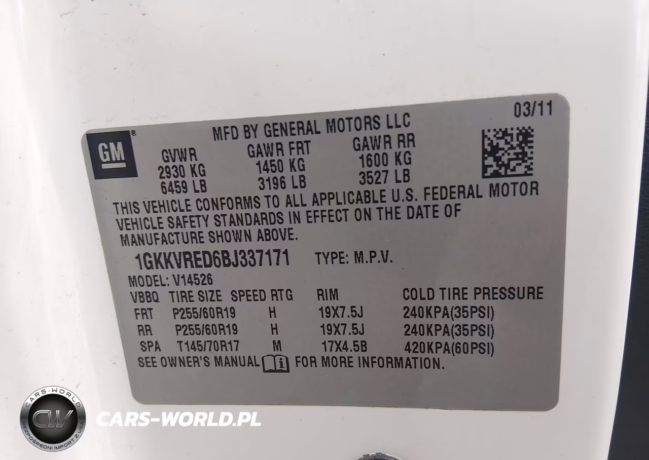 2011 GMC Acadia Slt-1 VIN:1GKKVRED6BJ337171 - 9