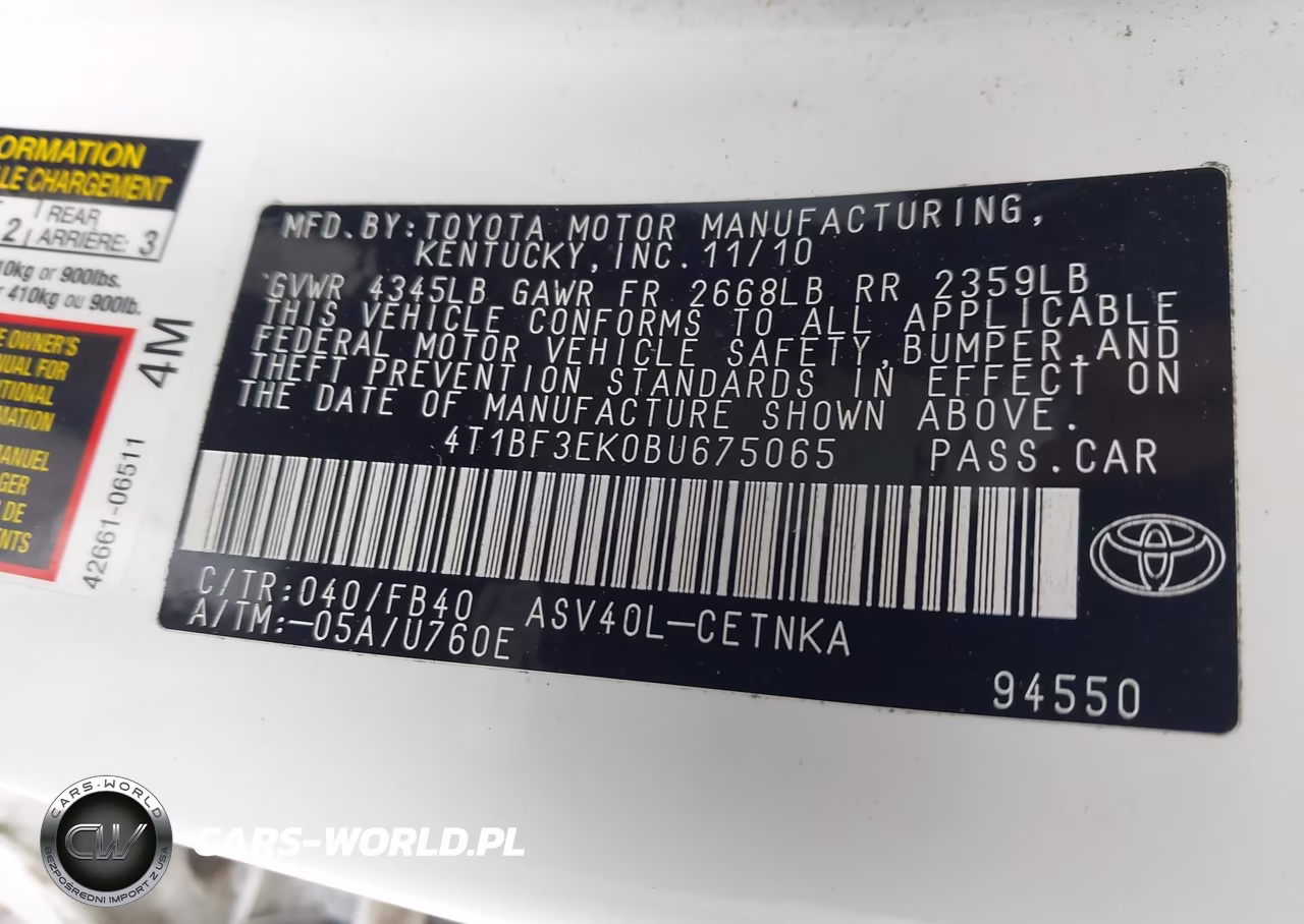 2011 Toyota Camry Le VIN:4T1BF3EK0BU675065 - 9