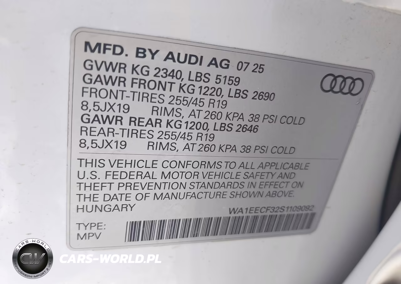 2025 Audi Q3 Premium 45 Tfsi S Line Quattro Tiptronic VIN:WA1EECF32S1109092 - 9