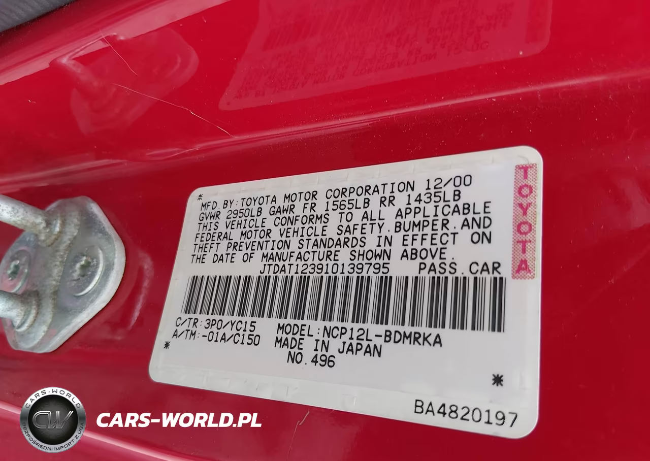 2001 Toyota Echo VIN:JTDAT123910139795 - 9