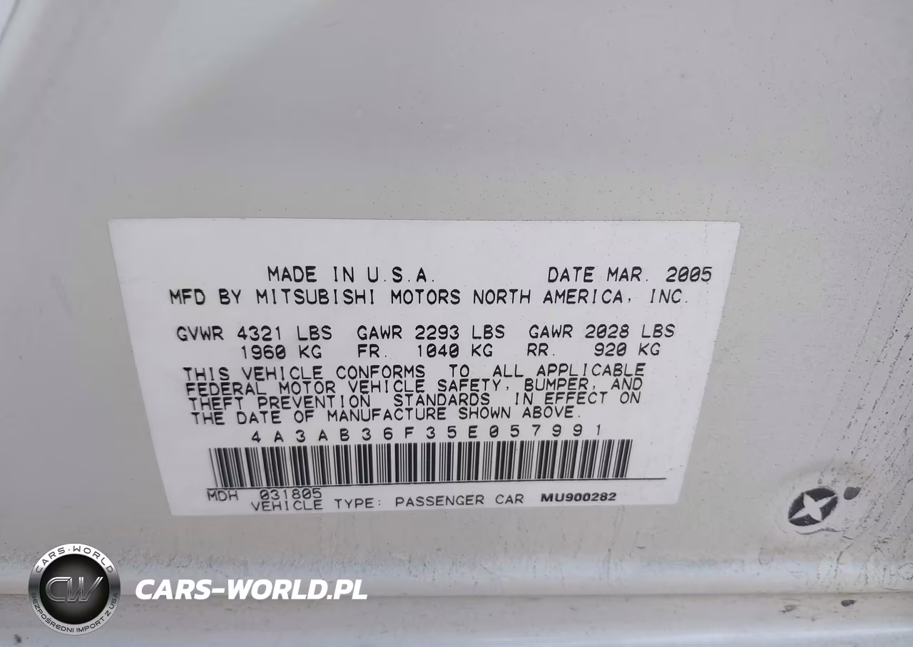 2005 Mitsubishi Galant Es-Se VIN:4A3AB36F35E057991 - 9