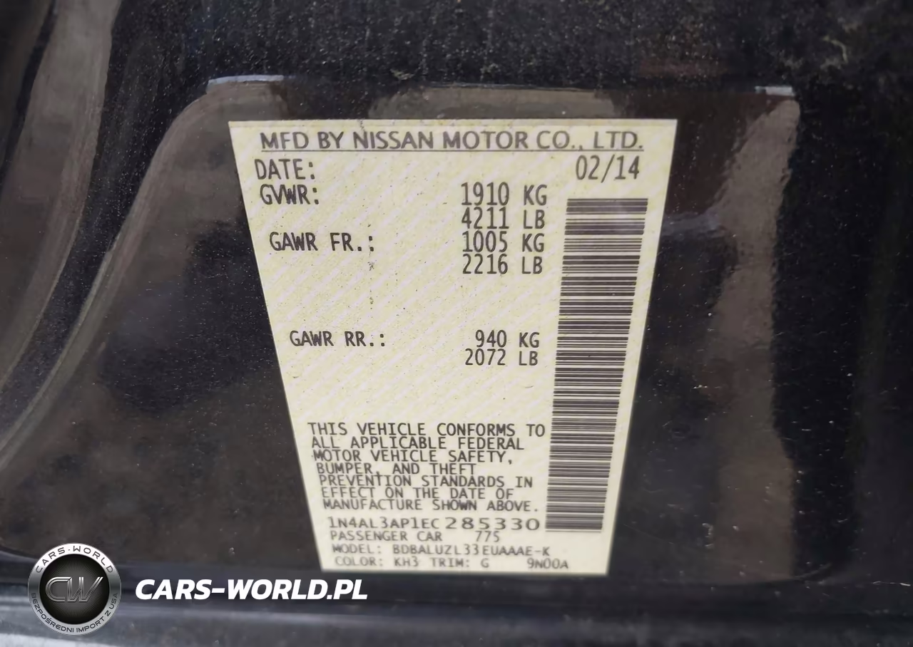 2014 Nissan Altima 2.5 Sv VIN:1N4AL3AP1EC285330 - 9
