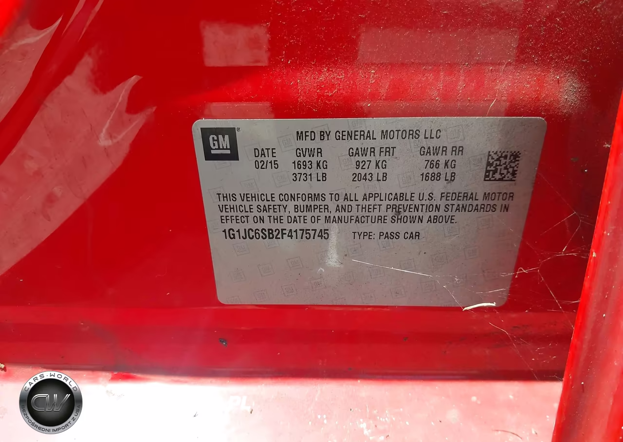 2015 Chevrolet Sonic Lt Auto VIN:1G1JC6SB2F4175745 - 9