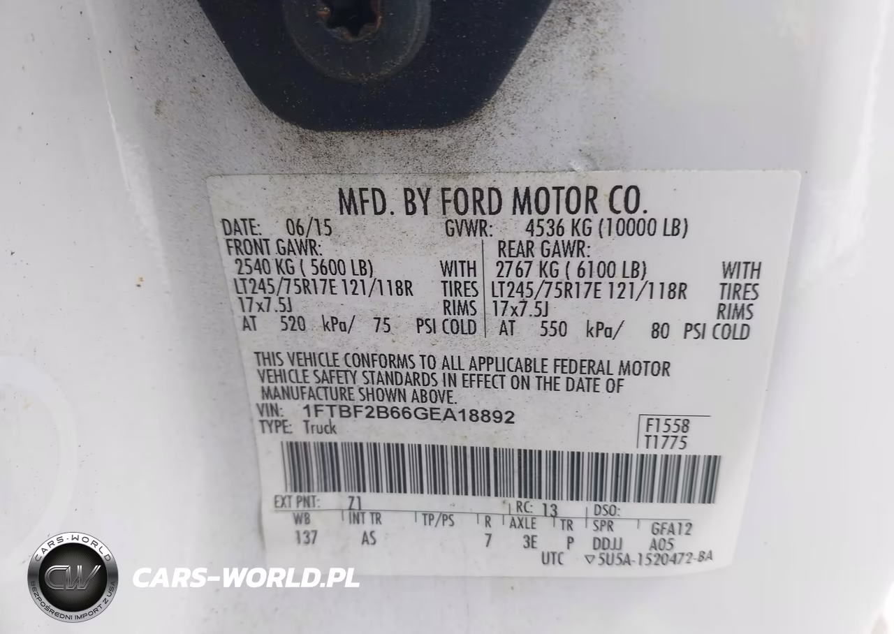 2016 Ford F-250 Xl VIN:1FTBF2B66GEA18892 - 9