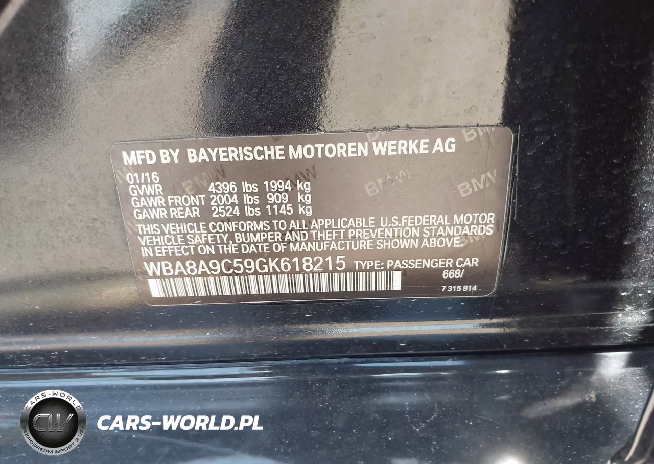 2016 BMW 320I VIN:WBA8A9C59GK618215 - 9