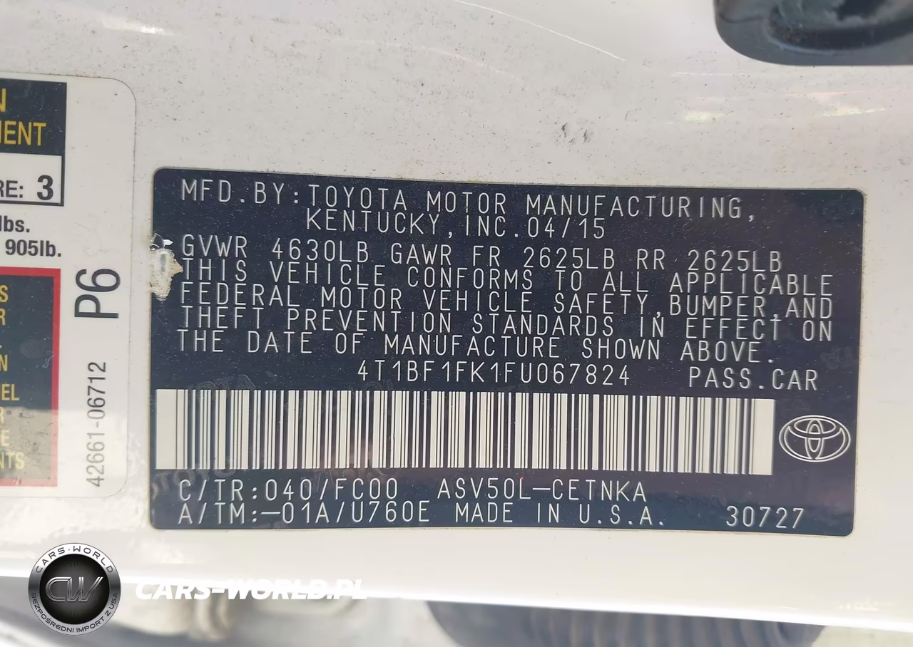 2015 Toyota Camry Le VIN:4T1BF1FK1FU067824 - 9