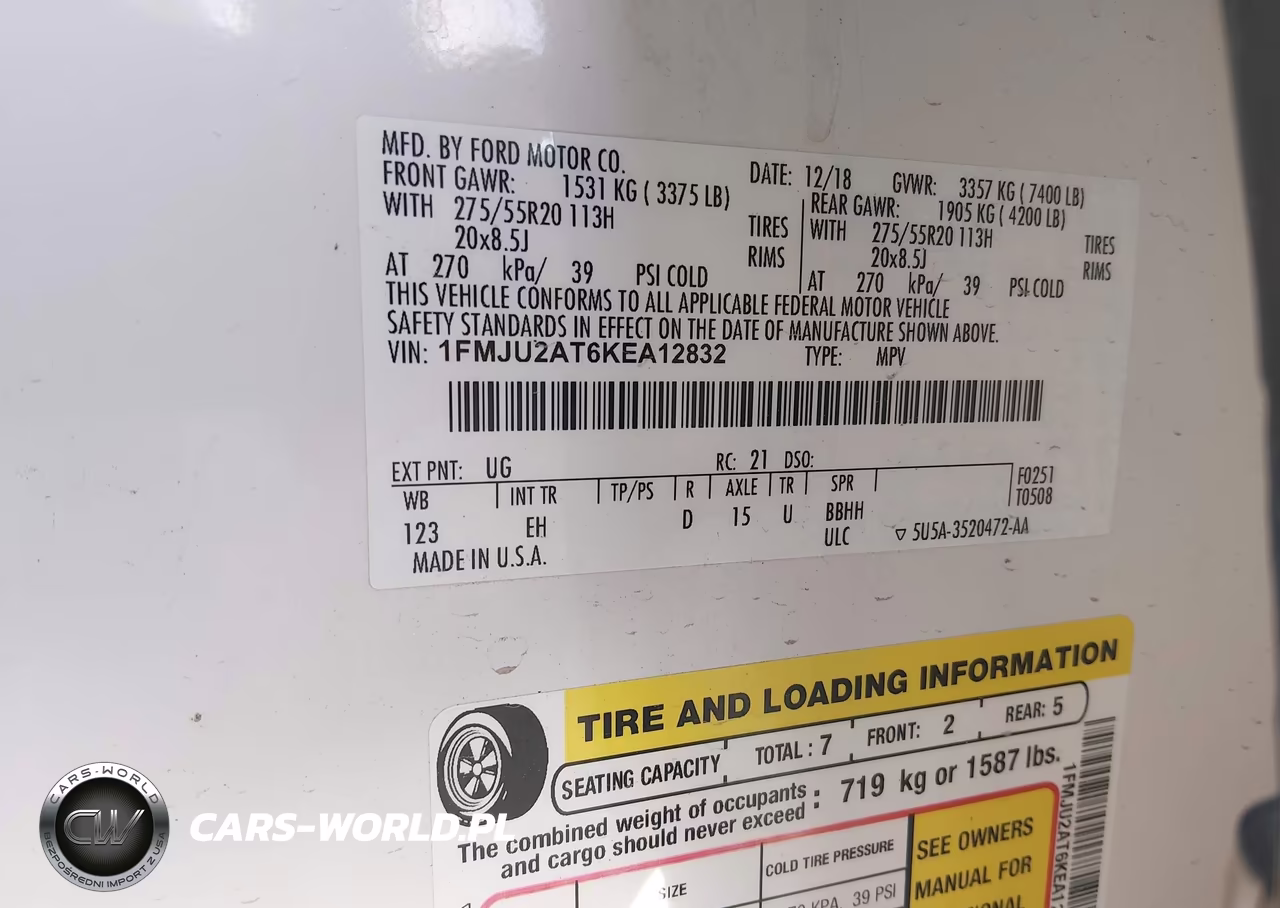 2019 Ford Expedition Limited VIN:1FMJU2AT6KEA12832 - 9