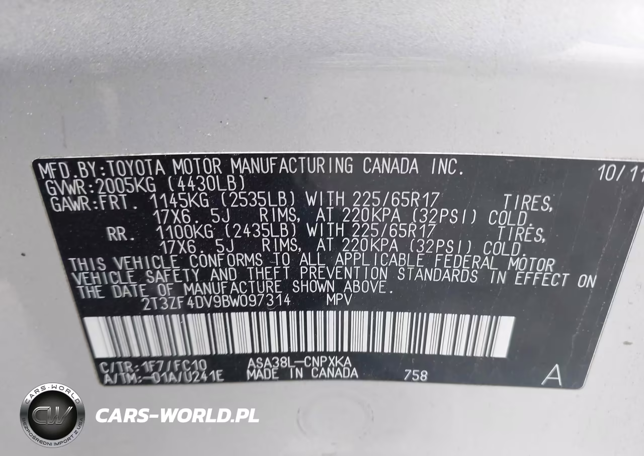 2011 Toyota Rav4 VIN:2T3ZF4DV9BW097314 - 9