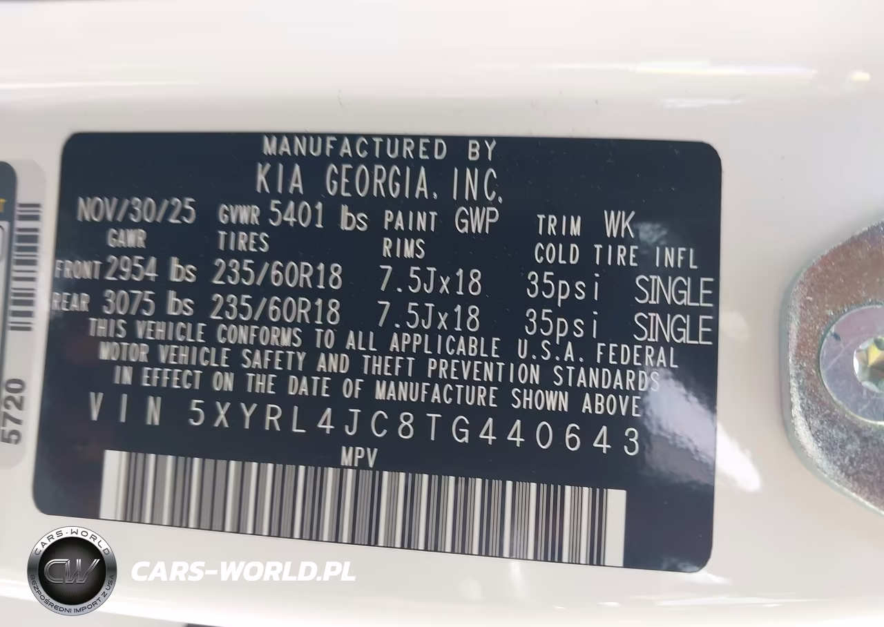 2026 Kia Sorento S VIN:5XYRL4JC8TG440643 - 9