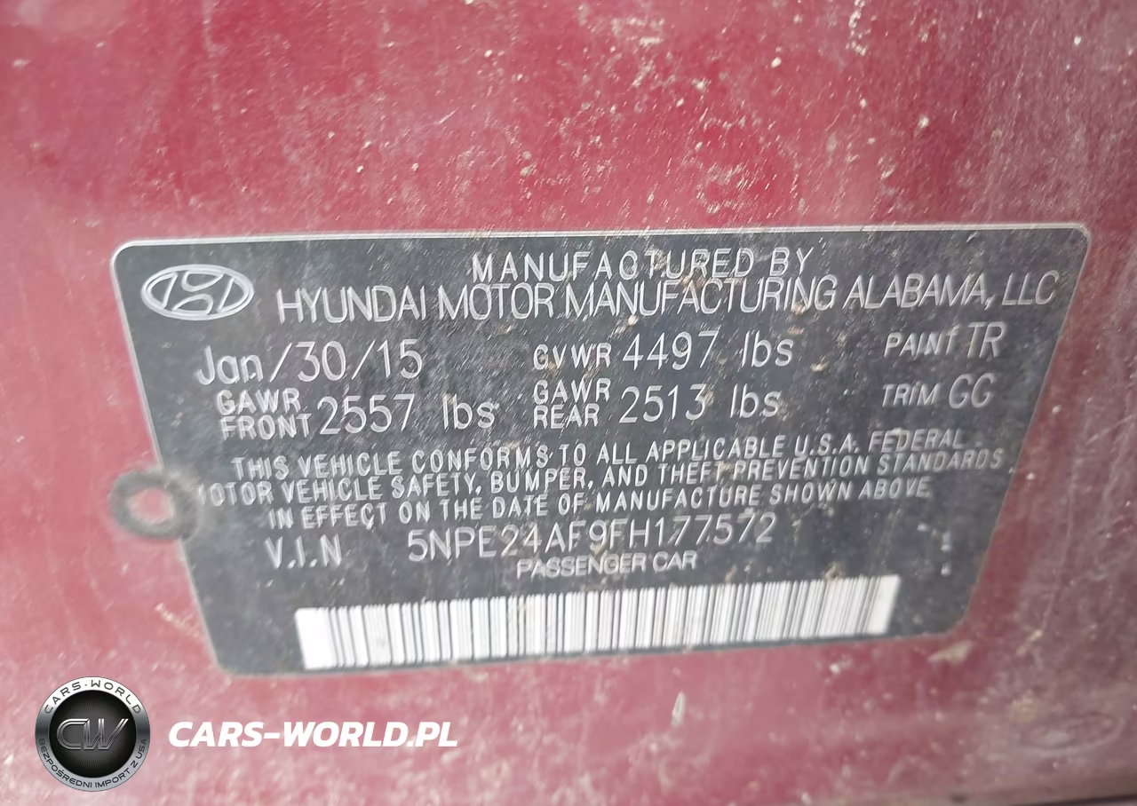 2015 Hyundai Sonata Se VIN:5NPE24AF9FH177572 - 9