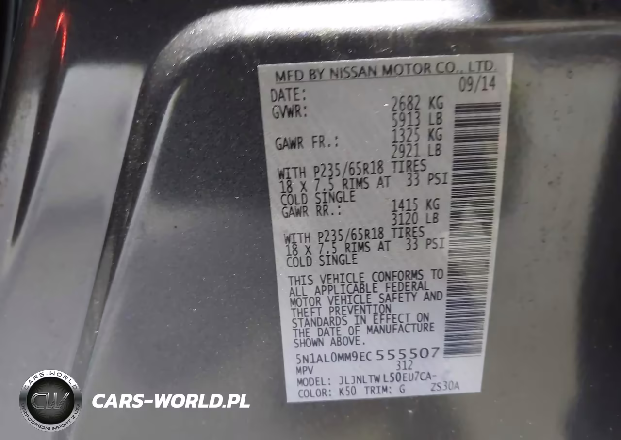 2014 Infiniti Qx60 VIN:5N1AL0MM9EC555507 - 9