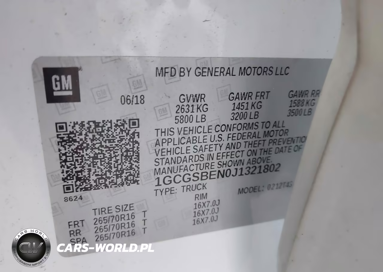 2018 Chevrolet Colorado Wt VIN:1GCGSBEN0J1321802 - 9