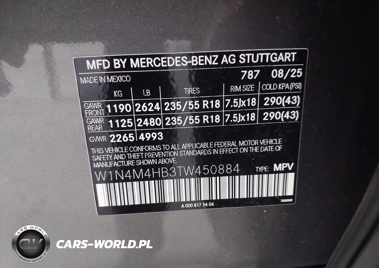 2026 Mercedes-Benz Glb 250 4Matic VIN:W1N4M4HB3TW450884 - 9