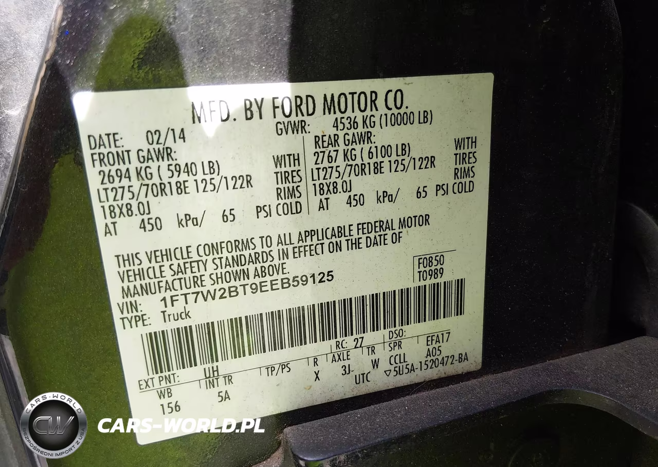 2014 Ford F-250 Lariat VIN:1FT7W2BT9EEB59125 - 9
