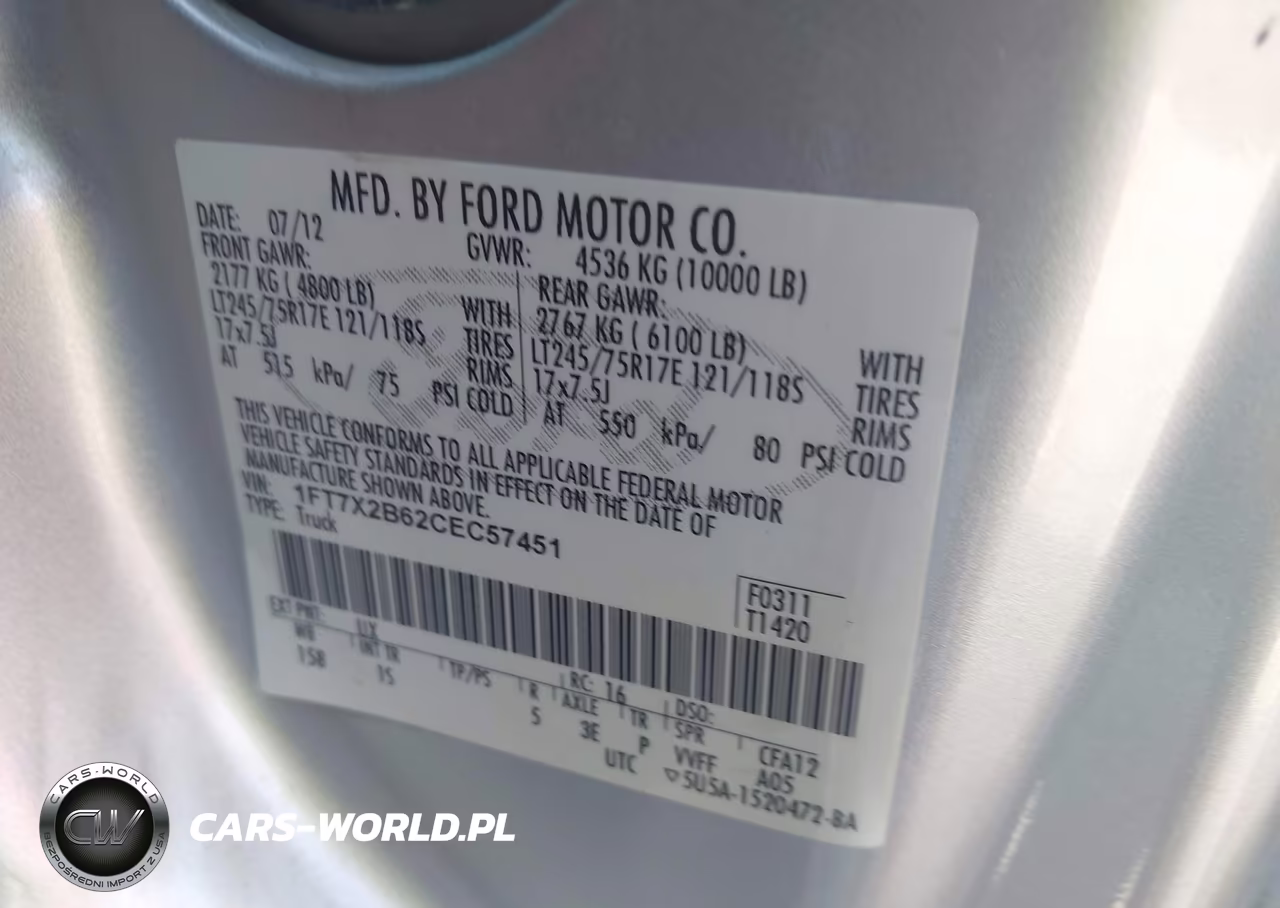 2012 Ford F-250 Xl VIN:1FT7X2B62CEC57451 - 9