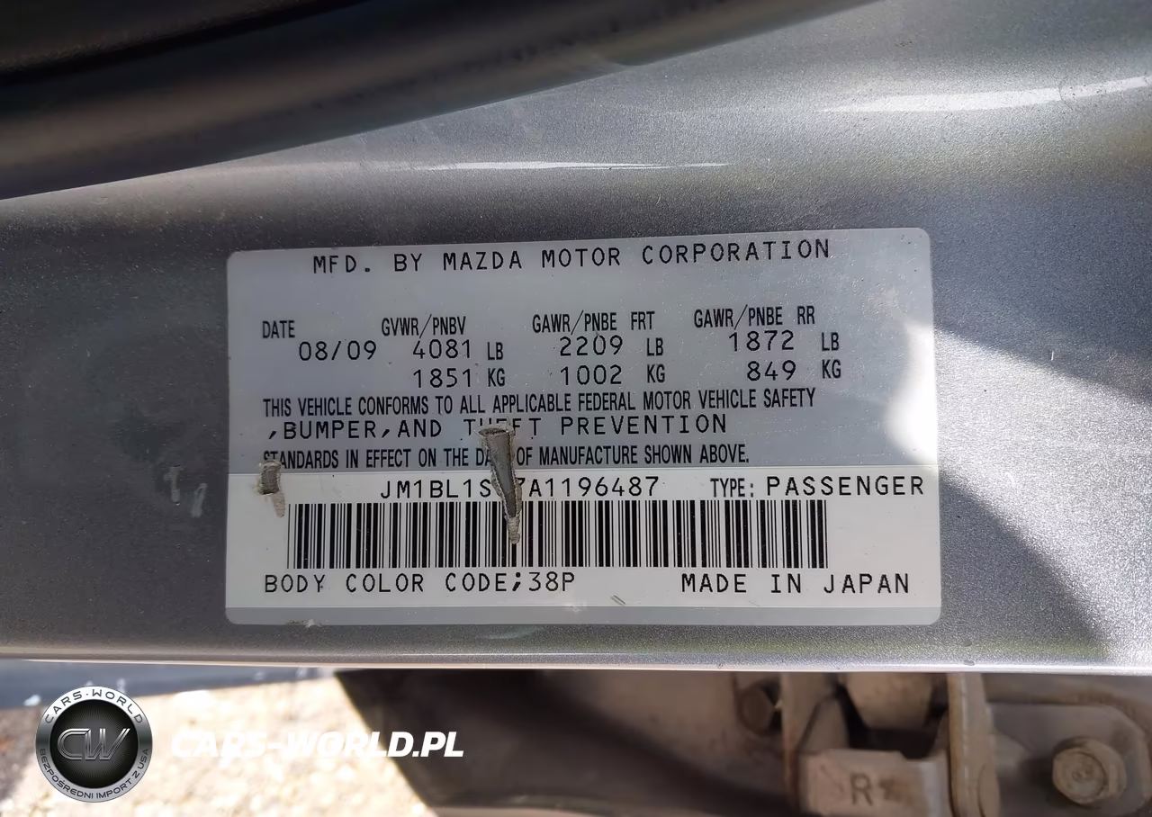 2010 Mazda Mazda3 S Sport VIN:JM1BL1S67A1196487 - 9