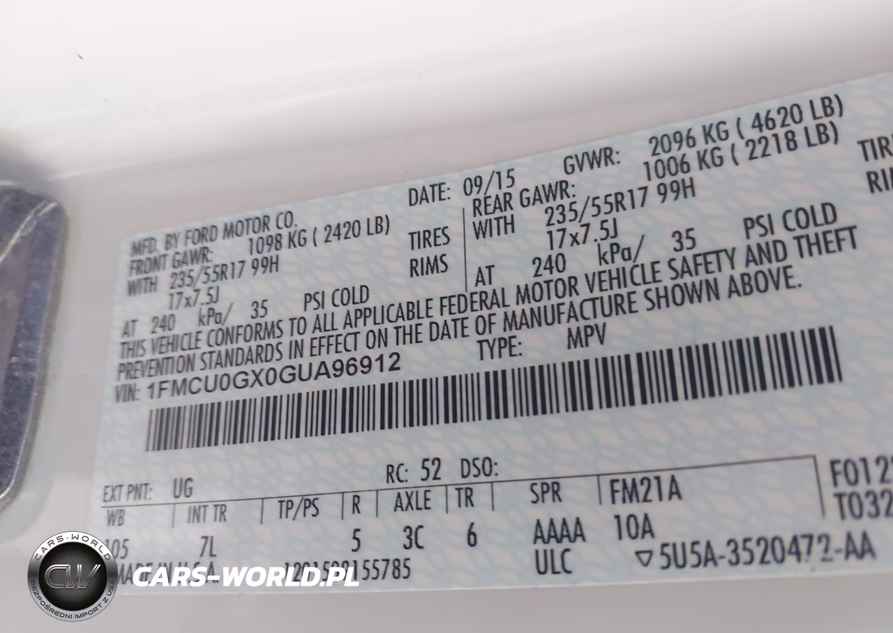 2016 Ford Escape Se VIN:1FMCU0GX0GUA96912 - 9