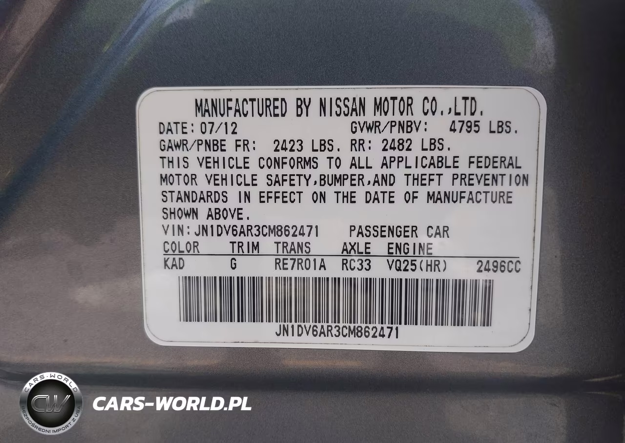 2012 Infiniti G25X VIN:JN1DV6AR3CM862471 - 9