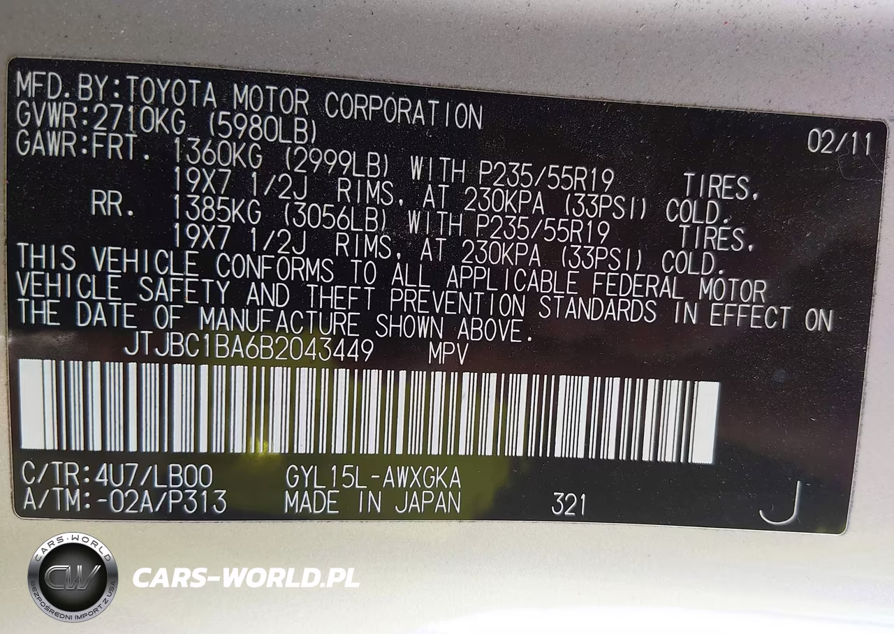 2011 Lexus Rx 450H VIN:JTJBC1BA6B2043449 - 9