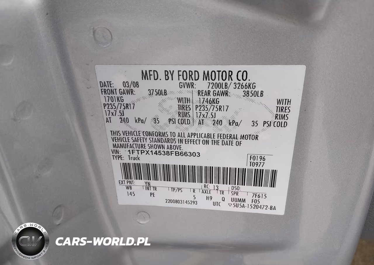 2008 Ford F-150 60Th Anniversary-Fx4-Lariat-Xl-Xlt VIN:1FTPX14538FB66303 - 9