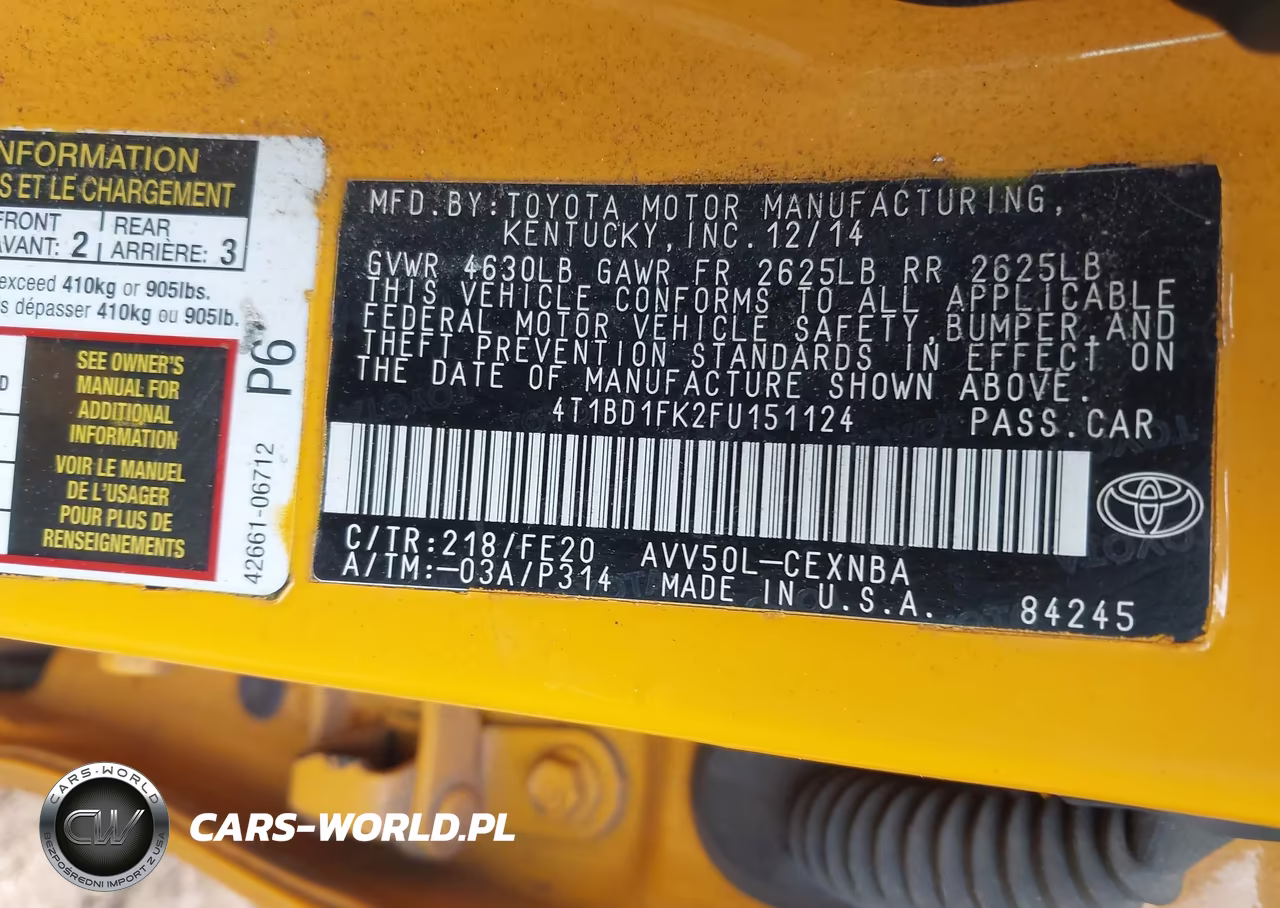 2015 Toyota Camry Hybrid Le VIN:4T1BD1FK2FU151124 - 9