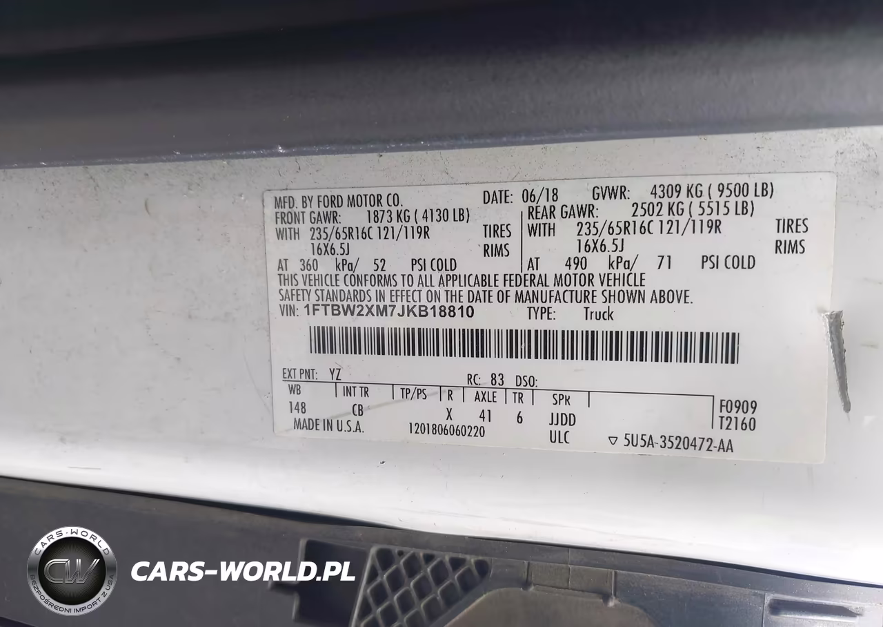 2018 Ford Transit-350 VIN:1FTBW2XM7JKB18810 - 9