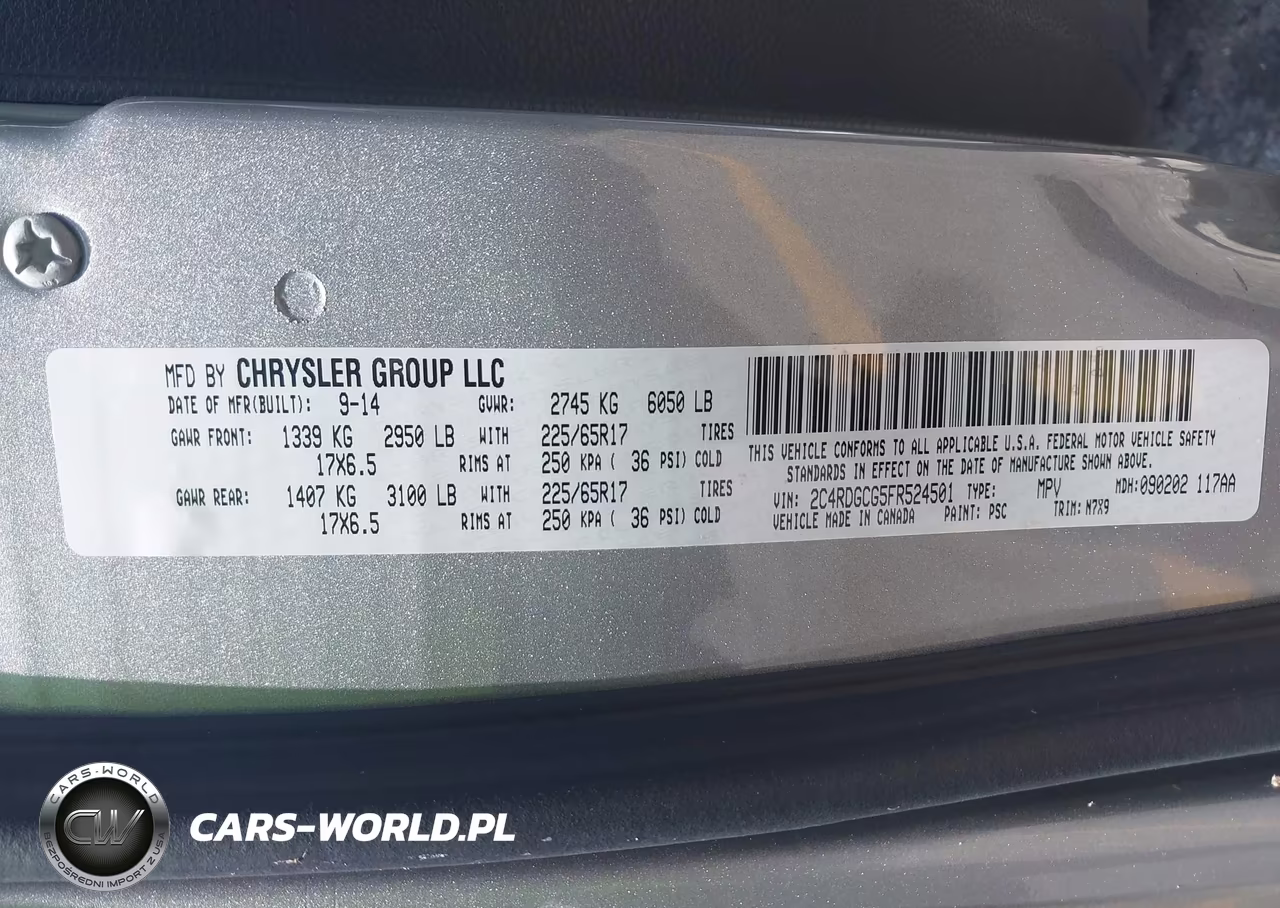 2015 Dodge Grand Caravan Sxt VIN:2C4RDGCG5FR524501 - 9