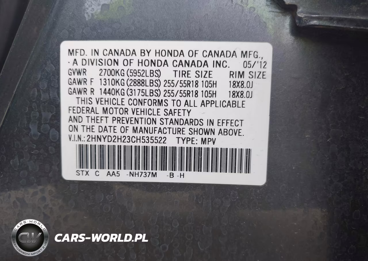 2012 Acura Mdx VIN:2HNYD2H23CH535522 - 9