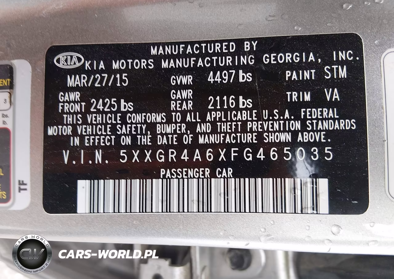 2015 Kia Optima Sx Turbo VIN:5XXGR4A6XFG465035 - 9