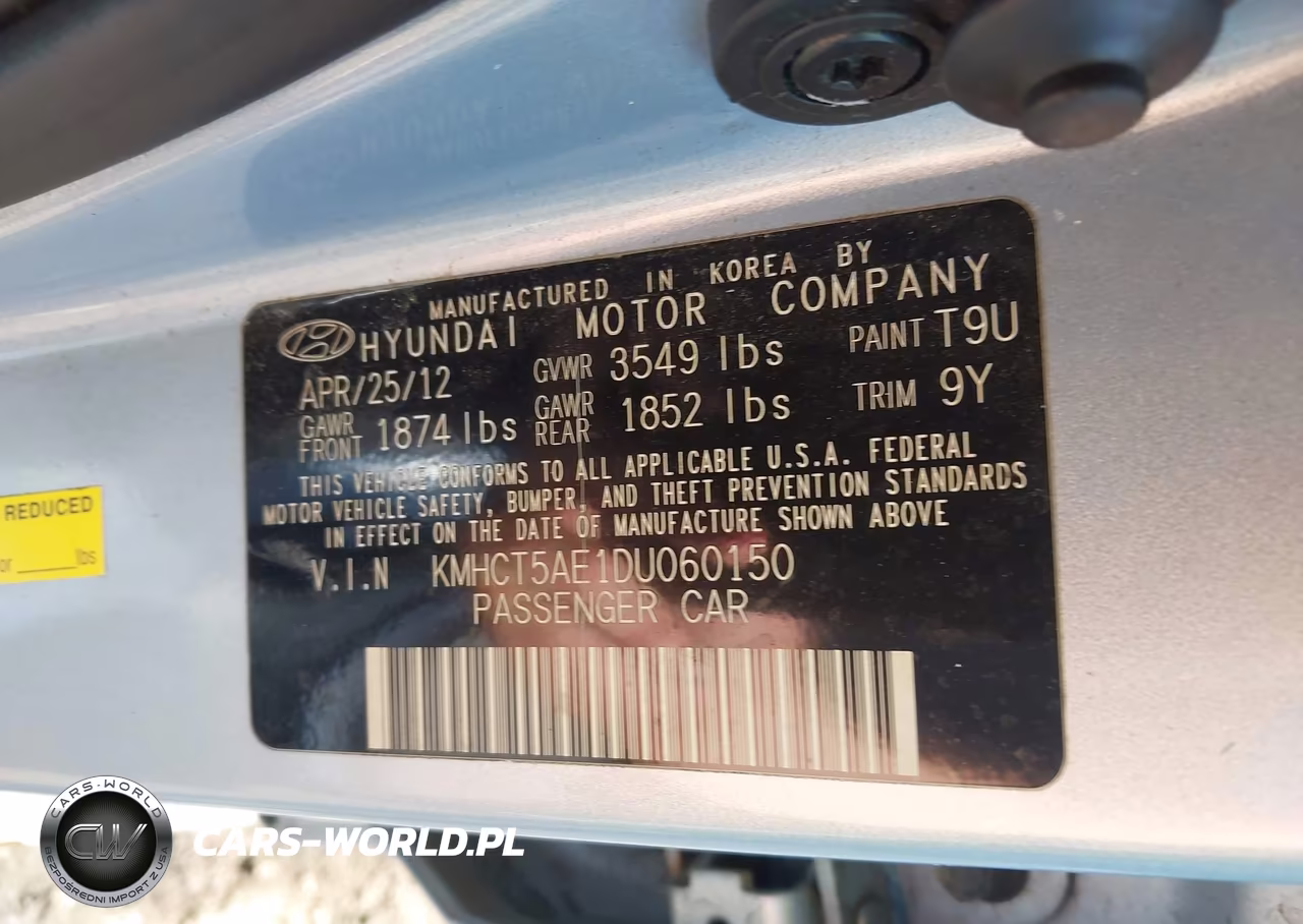 2013 Hyundai Accent Gs VIN:KMHCT5AE1DU060150 - 9