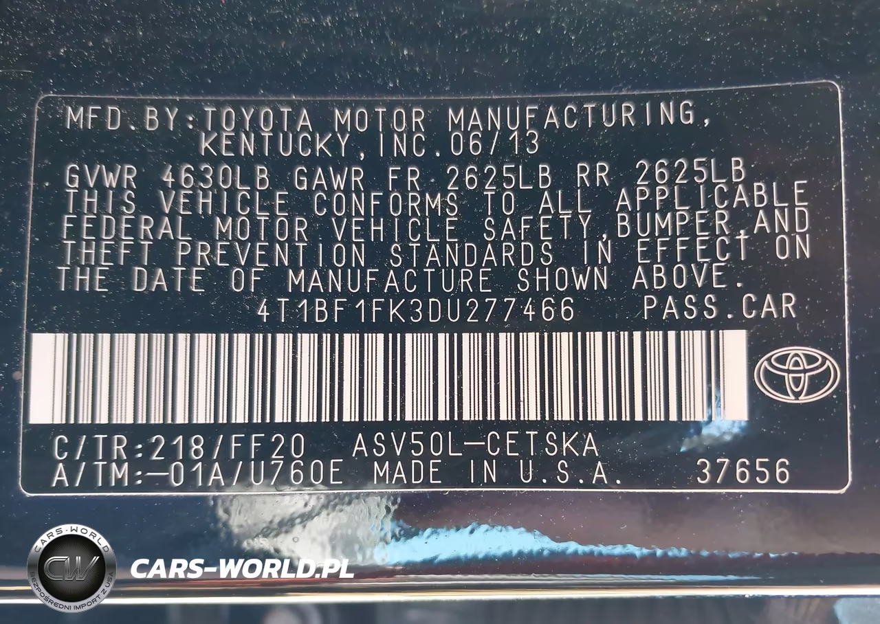 2013 Toyota Camry Se VIN:4T1BF1FK3DU277466 - 9