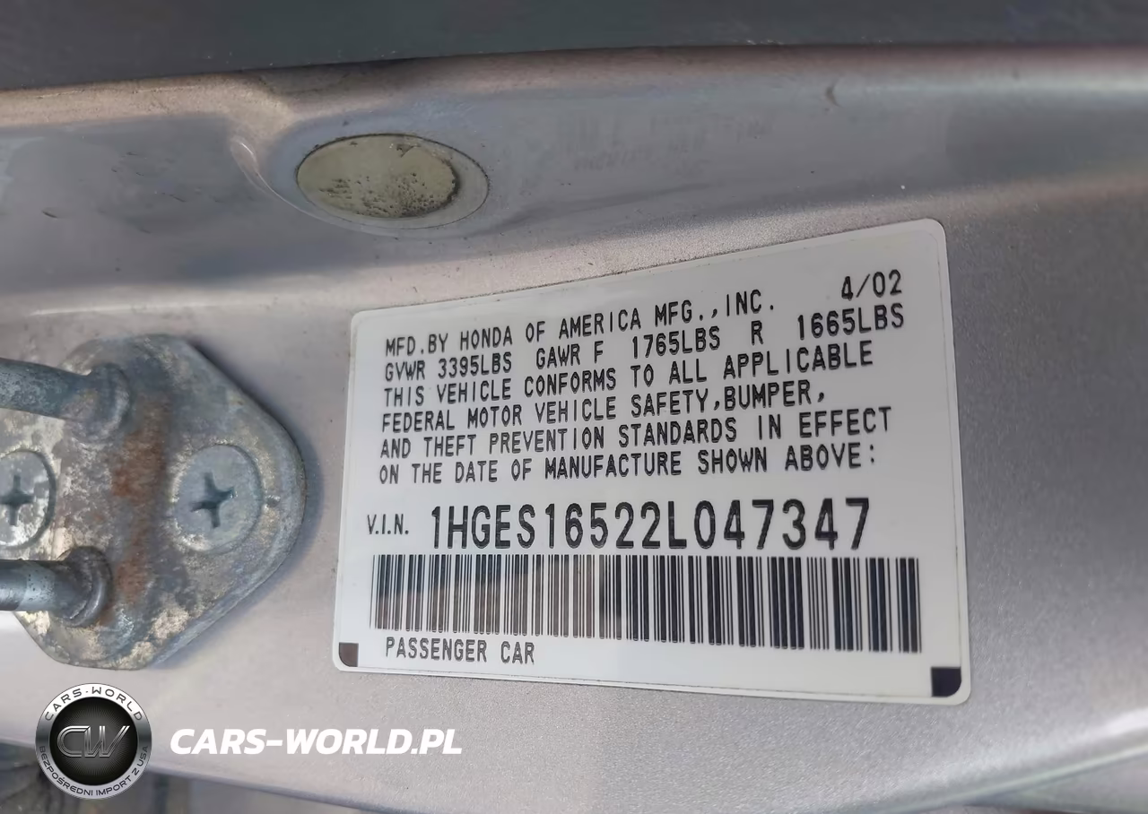 2002 Honda Civic Lx VIN:1HGES16522L047347 - 9