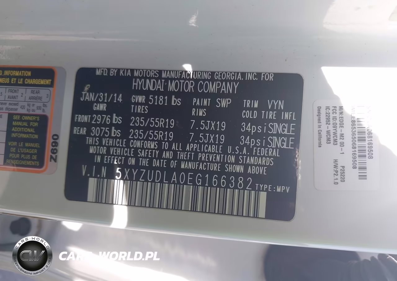2014 Hyundai Santa Fe Sport 2.0L Turbo VIN:5XYZUDLA0EG166382 - 9