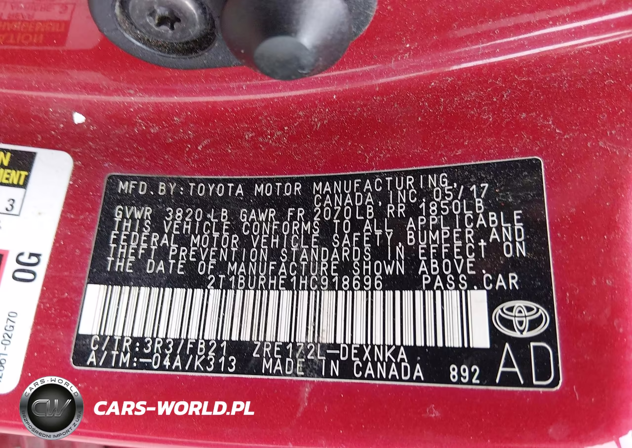 2017 Toyota Corolla Le VIN:2T1BURHE1HC918696 - 9