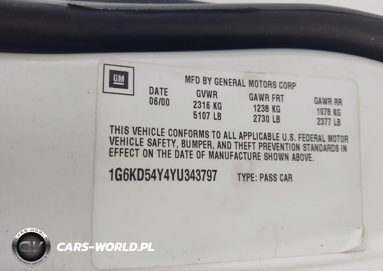2000 Cadillac Deville Standard VIN:1G6KD54Y4YU343797 - 9