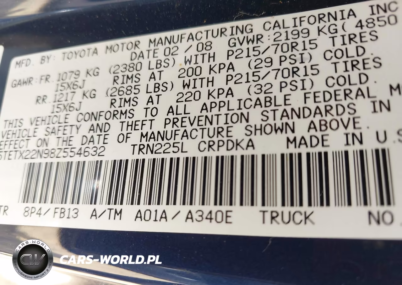 2008 Toyota Tacoma VIN:5TETX22N98Z554632 - 9