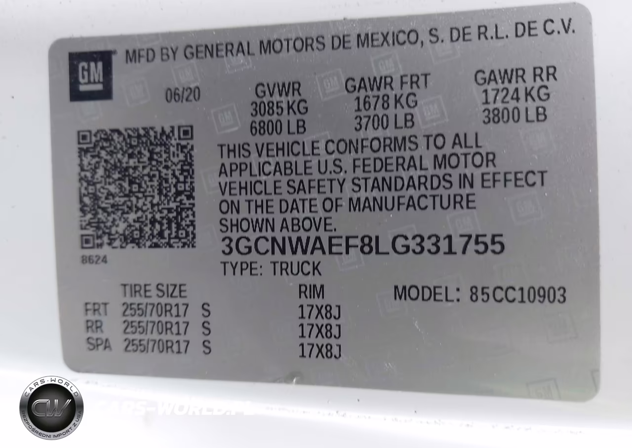 2020 Chevrolet Silverado 1500 2Wd Regular Cab Long Bed Wt VIN:3GCNWAEF8LG331755 - 9