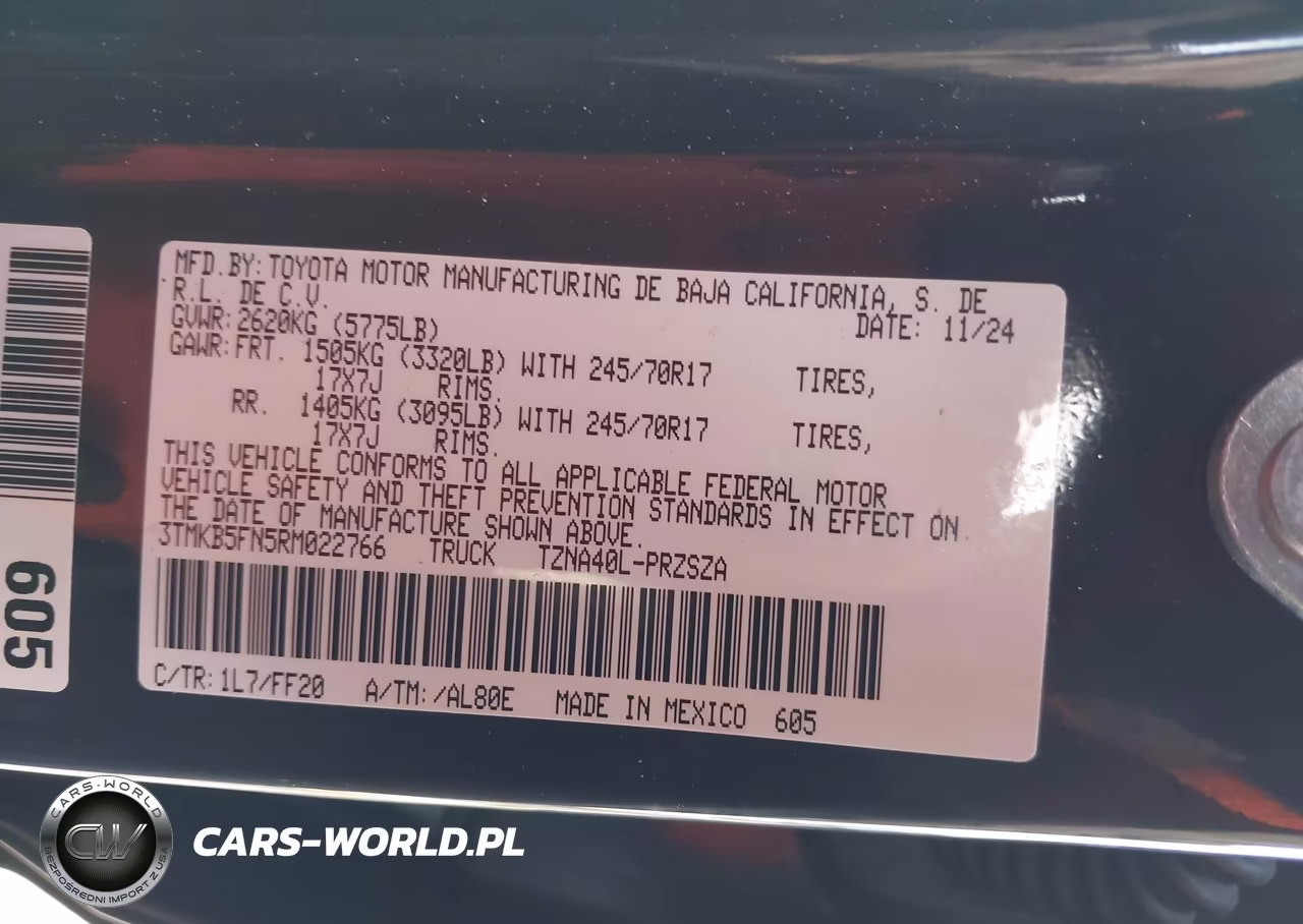 2024 Toyota Tacoma Sr5 VIN:3TMKB5FN5RM022766 - 9