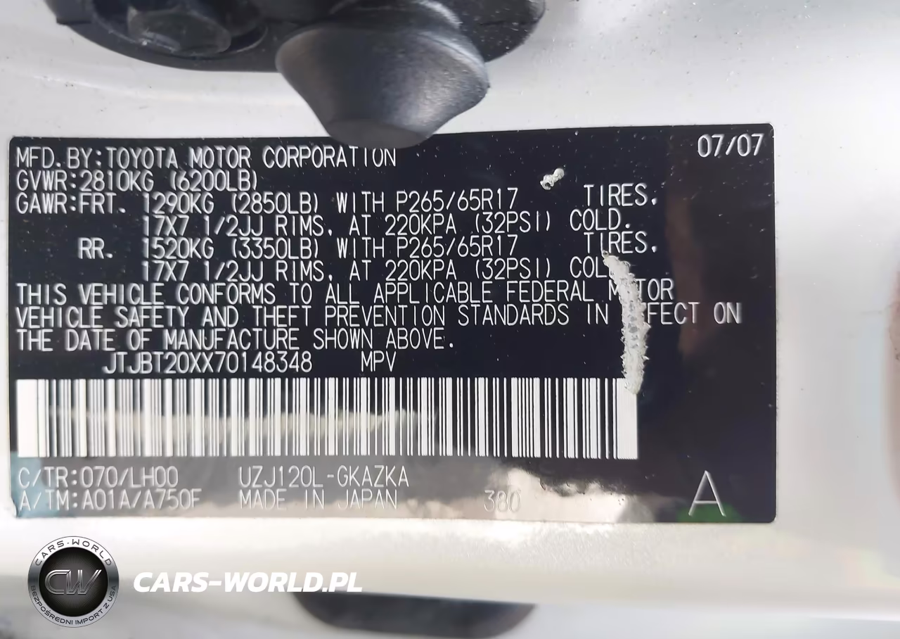2007 Lexus Gx 470 VIN:JTJBT20XX70148348 - 9