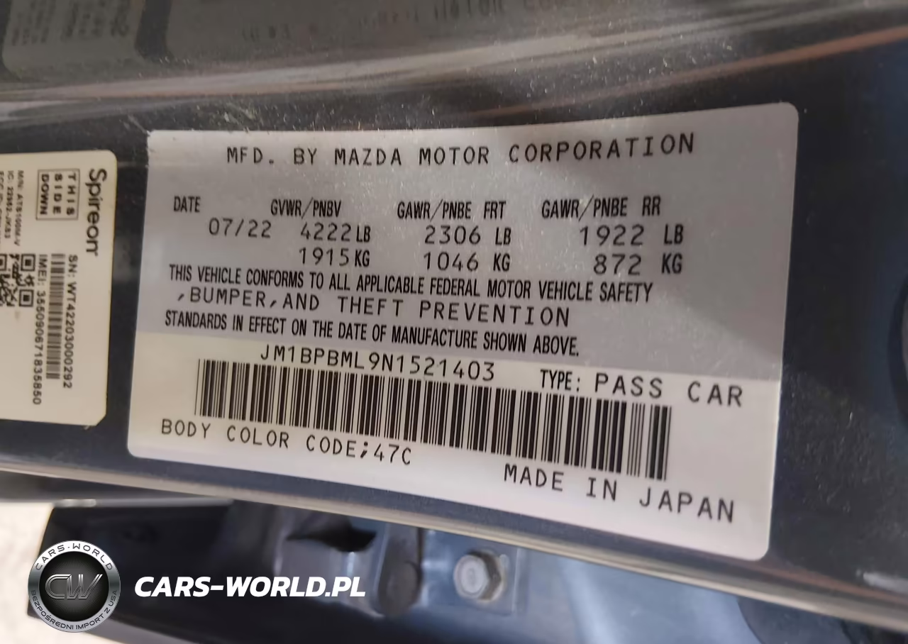 2022 Mazda 3 Premium VIN:JM1BPBML9N1521403 - 9
