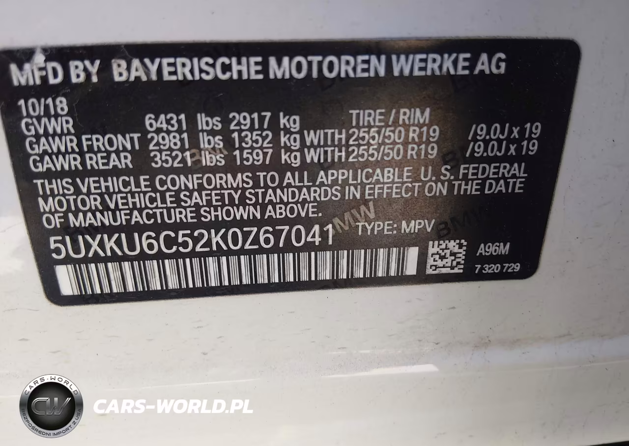 2019 BMW X6 xDrive50I VIN:5UXKU6C52K0Z67041 - 9